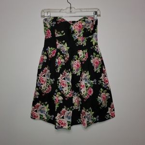 Derek Heart floral mini sweetheart dress